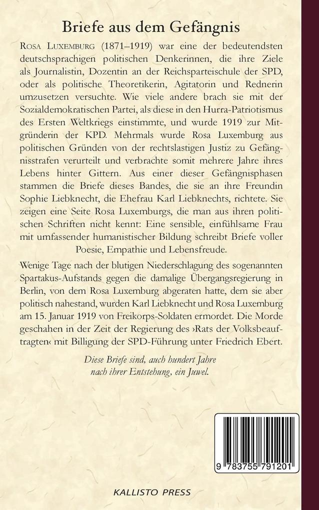 Weitere Ansicht: Rosa Luxemburg: Briefe aus dem Gefängnis | Rosa Luxemburg