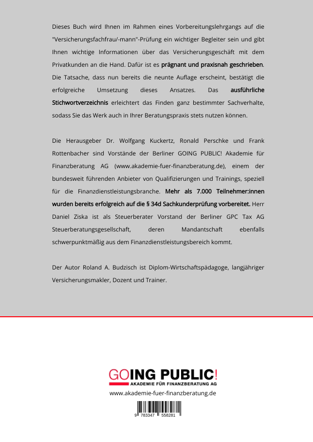 Weitere Ansicht: Geprüfte/-r Fachmann/-frau für Versicherungsvermittlung IHK | GOING PUBLIC! Akademie für Finanzberatung AG