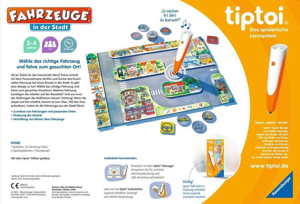 Weitere Ansicht: Ravensburger tiptoi Spiel 00127 Fahrzeuge in der Stadt - Lernspiel ab 3 Jahren, lehrreiches Zuordnungsspiel für Jungen und Mädchen, für 1-4 Spieler | Inka und Markus Brand