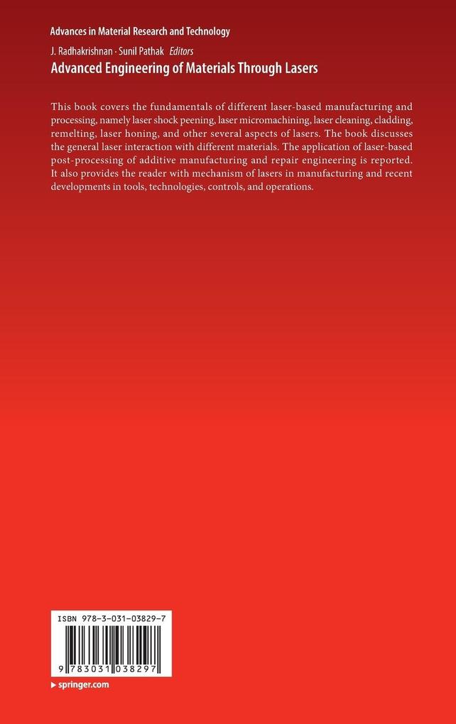 Weitere Ansicht: Advanced Engineering of Materials Through Lasers