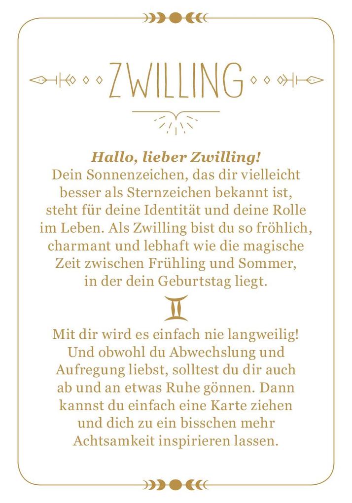 Weitere Ansicht: Achtsamkeit für die Zwillinge