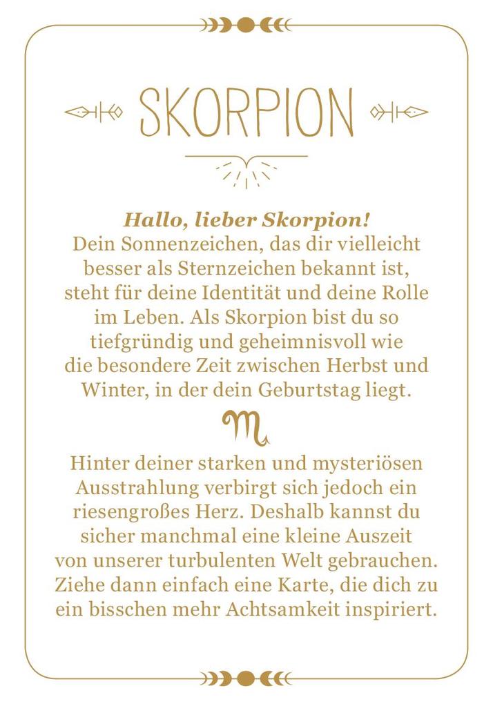 Weitere Ansicht: Achtsamkeit für den Skorpion