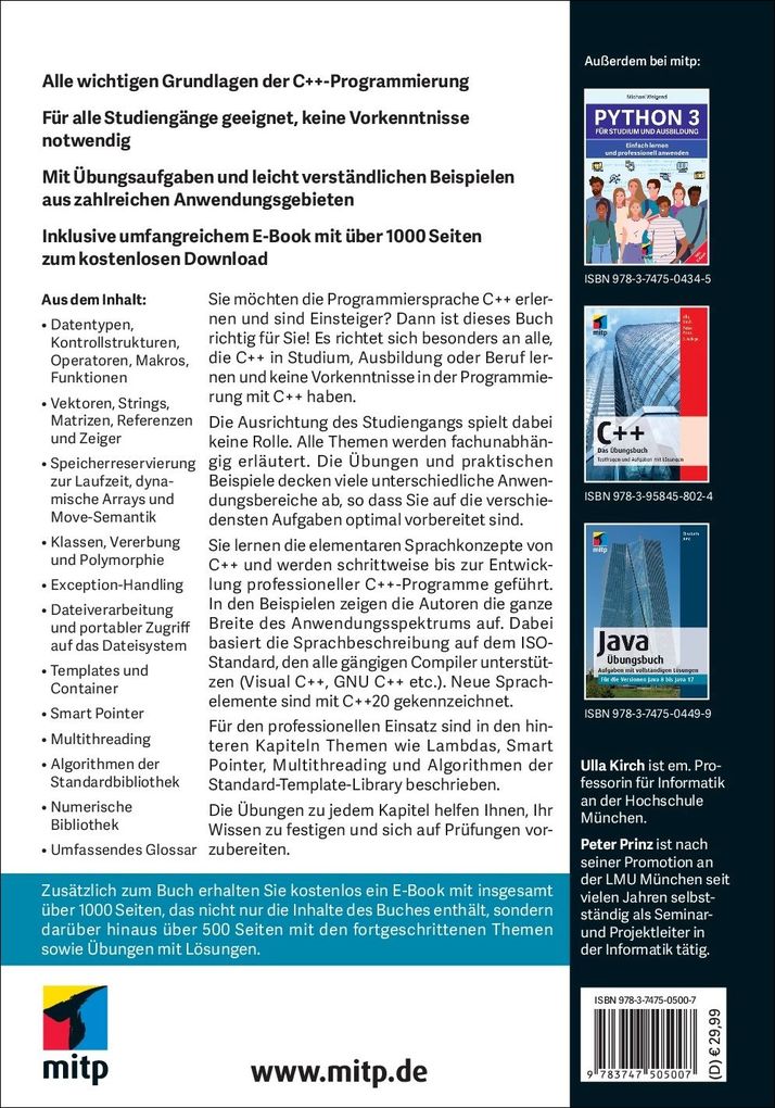Weitere Ansicht: C++ Lernen und professionell anwenden | Ulla Kirch, Peter Prinz
