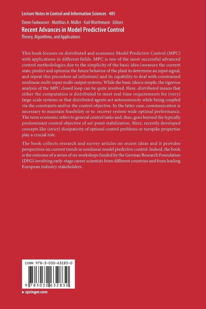 Weitere Ansicht: Recent Advances in Model Predictive Control