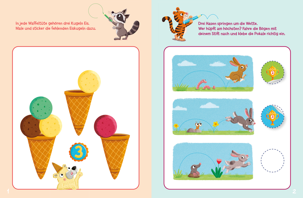 Weitere Ansicht: Sticker-Rätsel für Kindergarten-Kids. Erste Zahlen