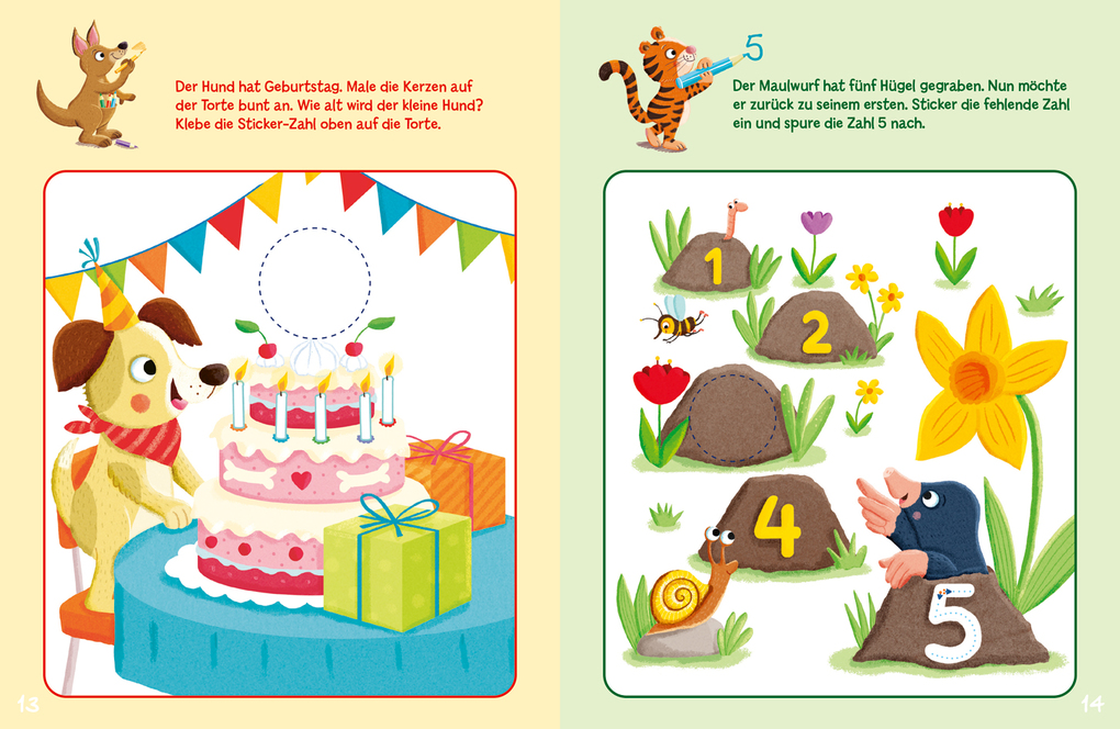 Weitere Ansicht: Sticker-Rätsel für Kindergarten-Kids. Erste Zahlen