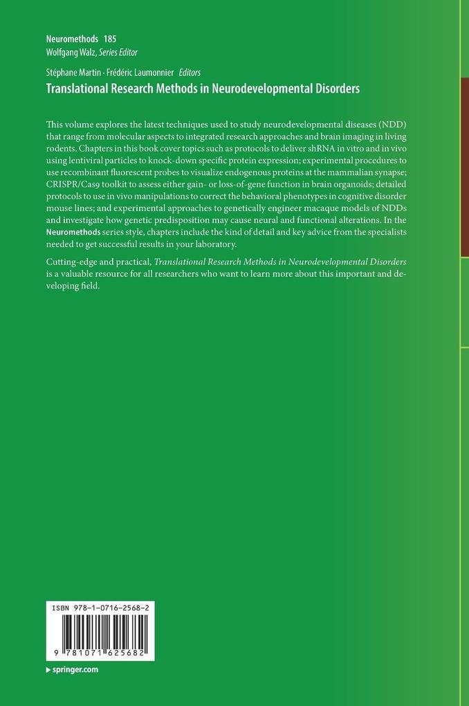 Weitere Ansicht: Translational Research Methods in Neurodevelopmental Disorders