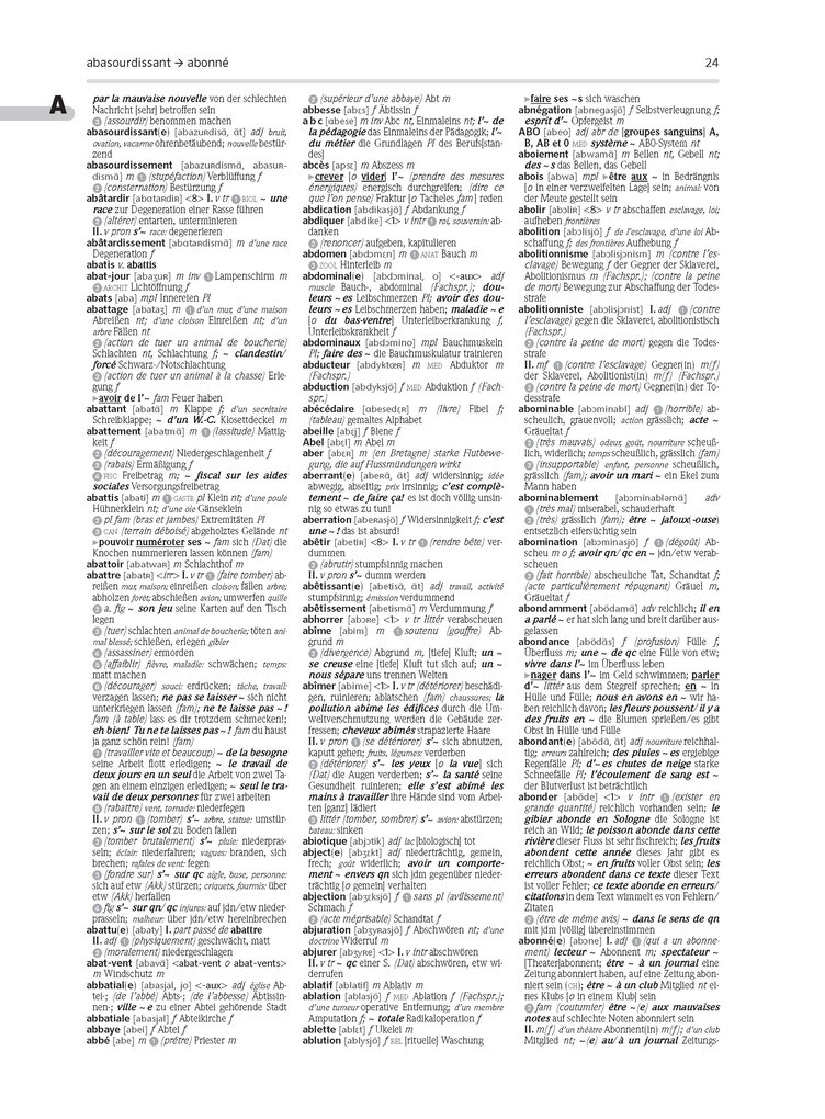 Weitere Ansicht: PONS Großwörterbuch Französisch