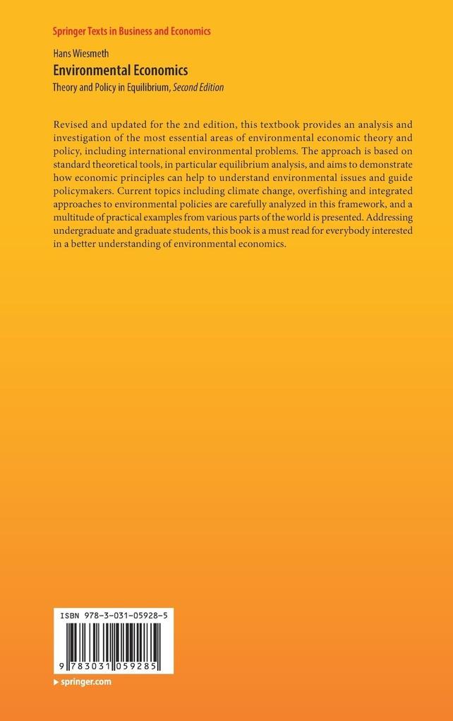 Weitere Ansicht: Environmental Economics | Hans Wiesmeth