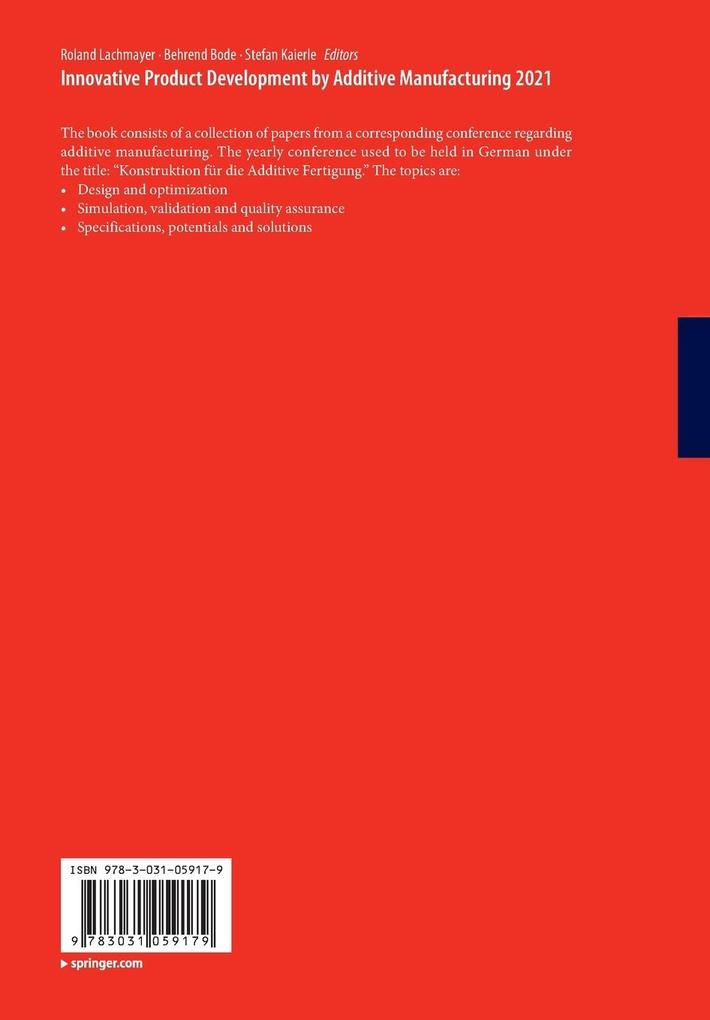 Weitere Ansicht: Innovative Product Development by Additive Manufacturing 2021