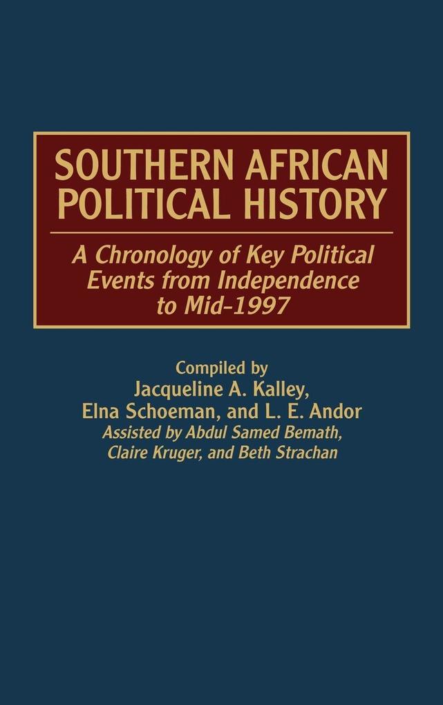 Southern African Political History als Buch (gebunden)