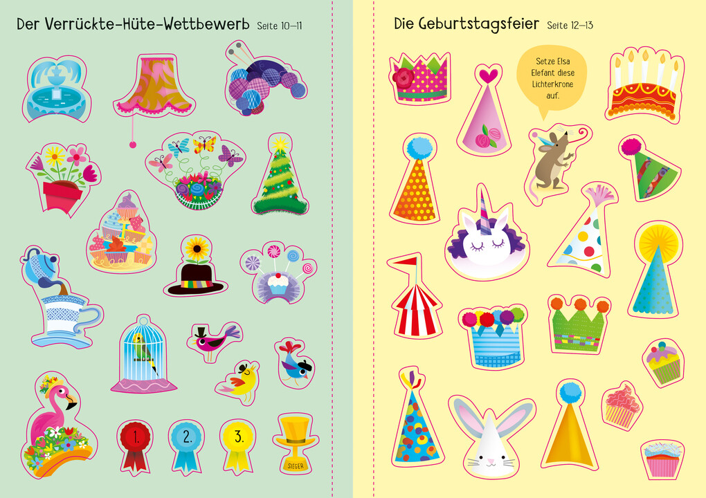 Weitere Ansicht: Mein Immer-wieder-Stickerbuch: Tierisch lustige Hüte | Jessica Greenwell