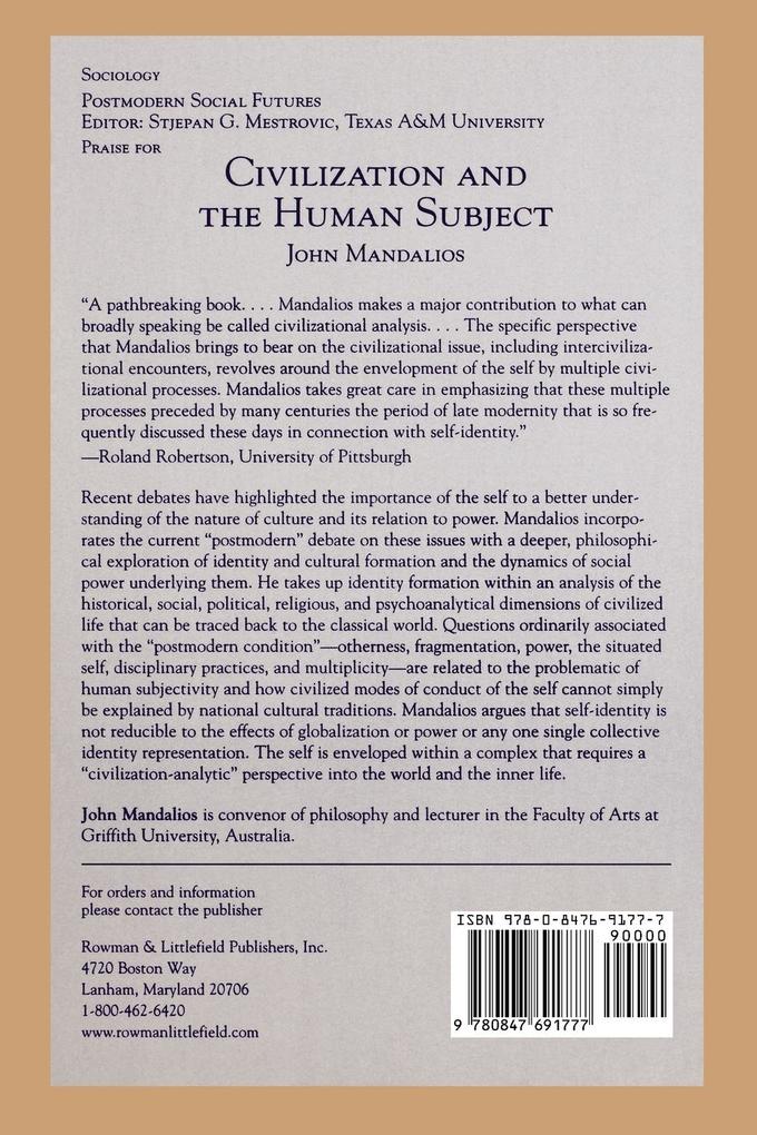 Weitere Ansicht: Civilization and the Human Subject | John Mandalios