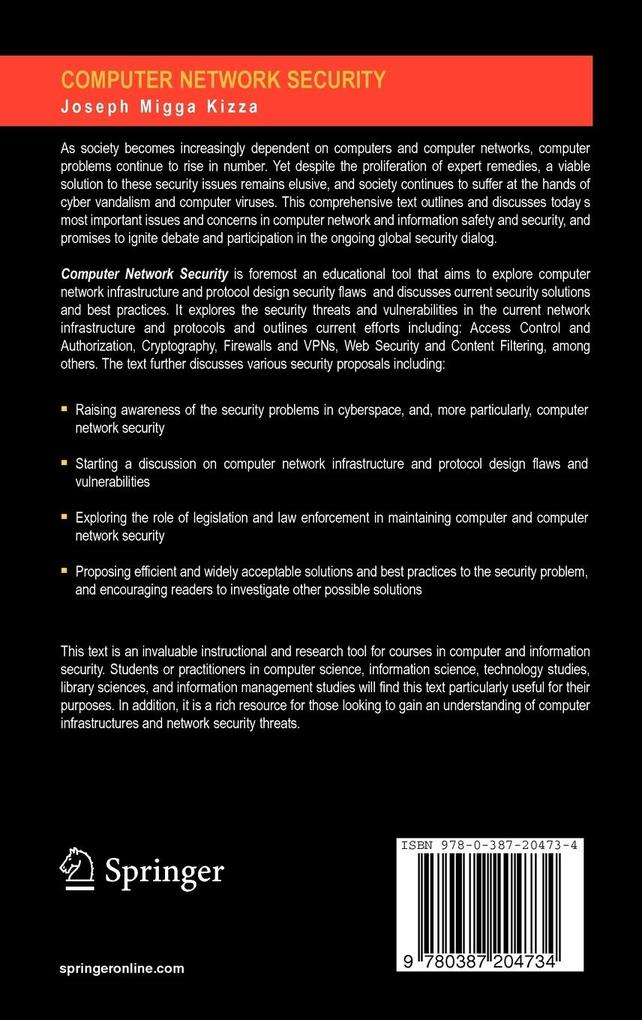 Weitere Ansicht: Computer Network Security | Joseph Migga Kizza