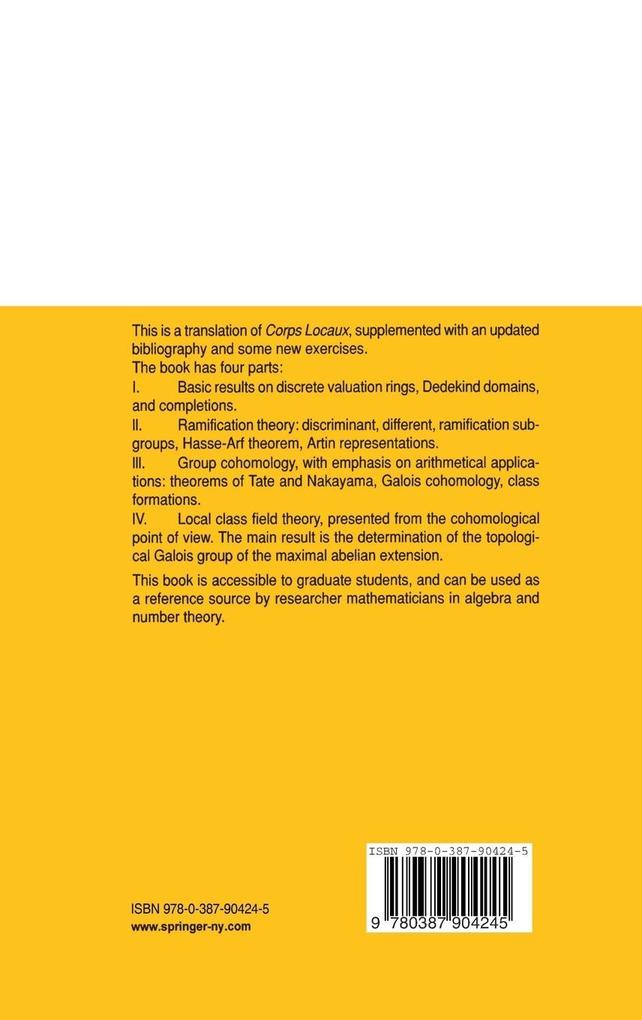 Weitere Ansicht: Local Fields | Jean-Pierre Serre