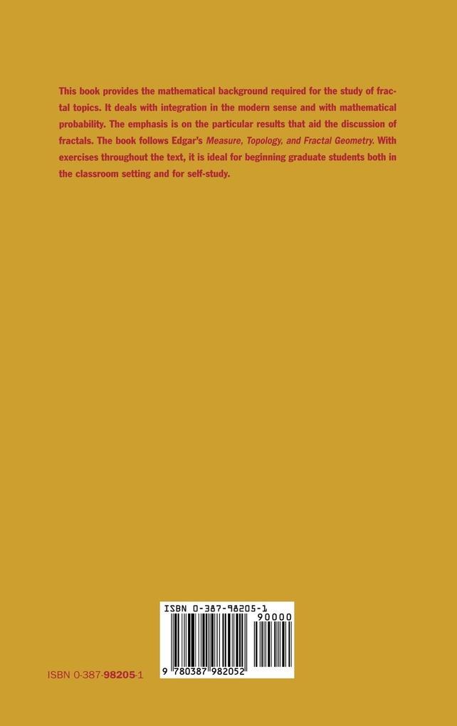 Weitere Ansicht: Integral, Probability, and Fractal Measures | Gerald A. Edgar