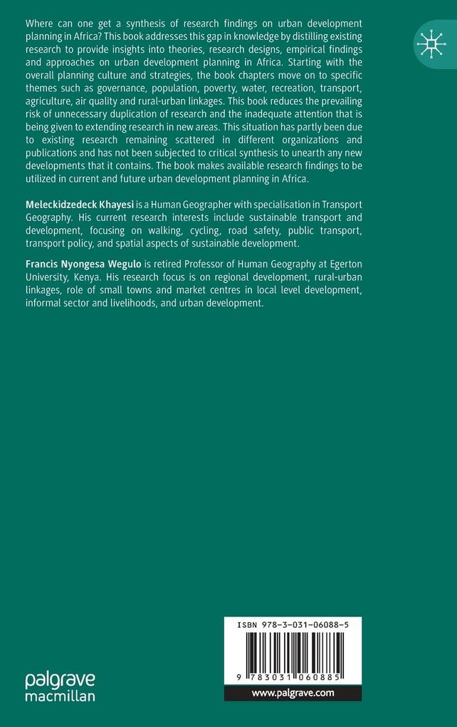 Weitere Ansicht: The Palgrave Handbook of Urban Development Planning in Africa