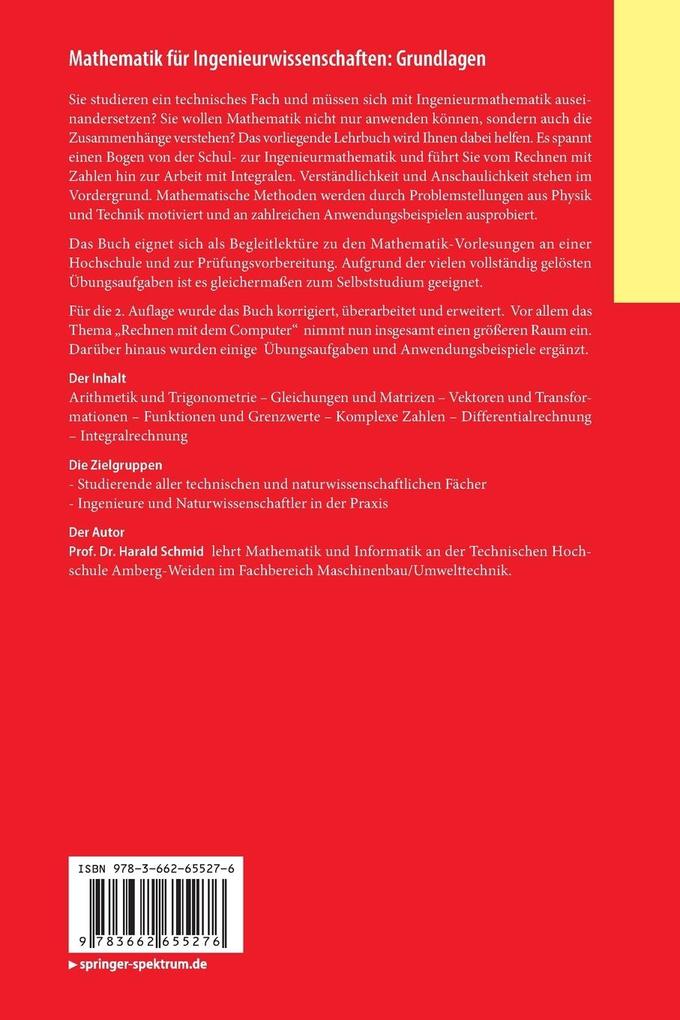 Weitere Ansicht: Mathematik für Ingenieurwissenschaften: Grundlagen | Harald Schmid