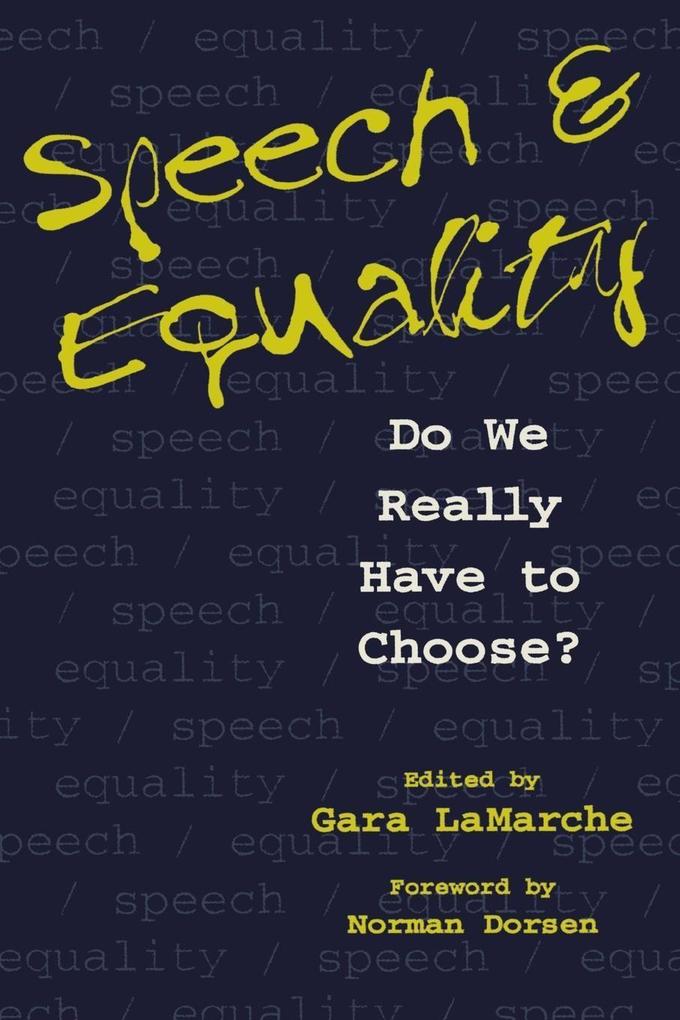 Speech and Equality als Taschenbuch