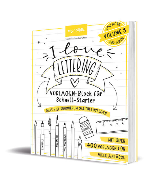 Produktbild: I Love Lettering - Der Block für alle Schnell-Starter Volume 3 | Cornelia Landschützer