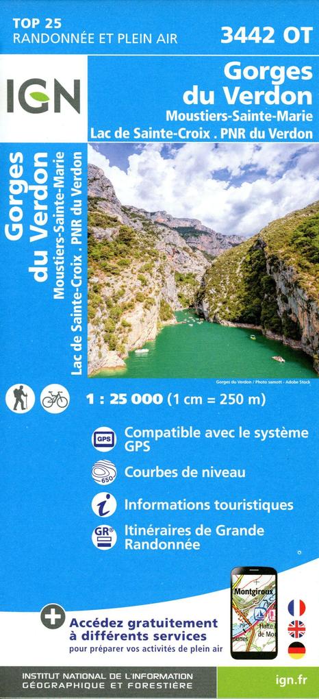 Produktbild: Gorges du Verdon 1:25 000