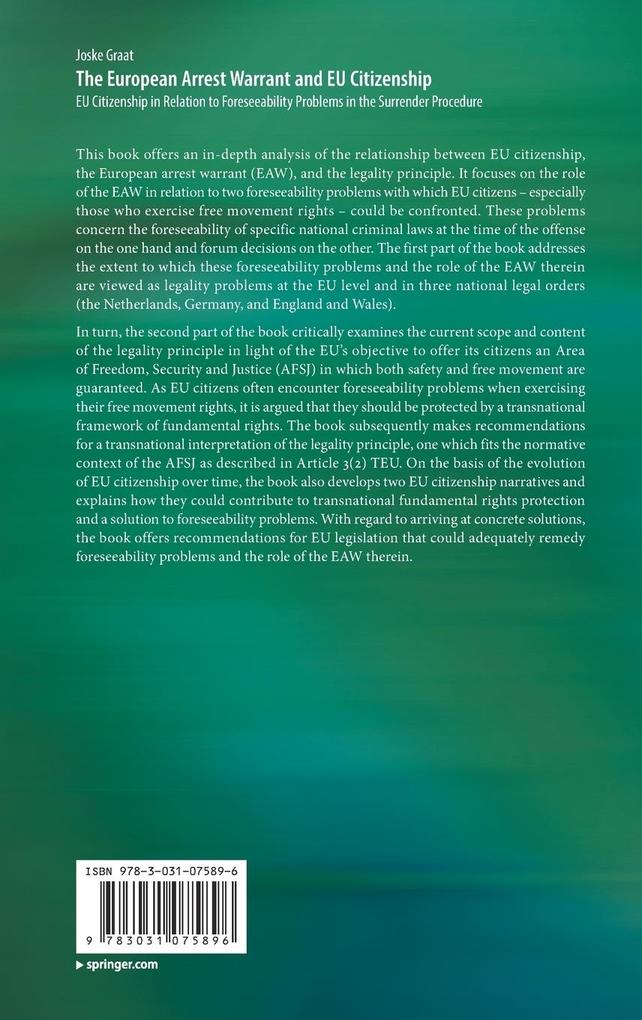 Weitere Ansicht: The European Arrest Warrant and EU Citizenship | Joske Graat