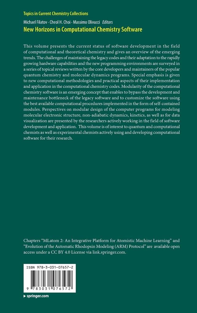 Weitere Ansicht: New Horizons in Computational Chemistry Software