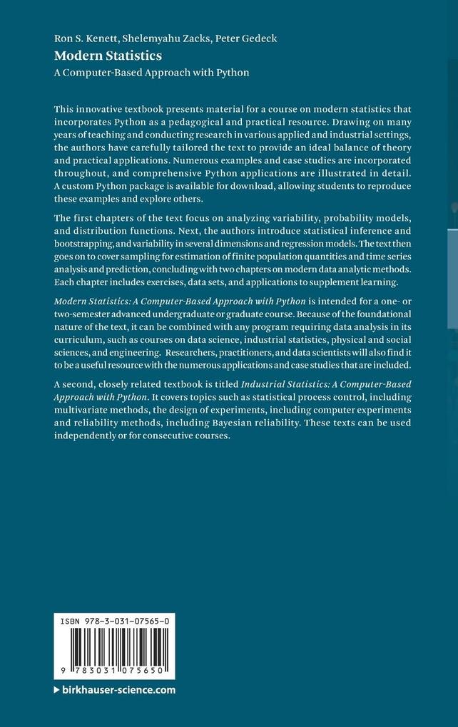 Weitere Ansicht: Modern Statistics | Ron S. Kenett, Shelemyahu Zacks, Peter Gedeck