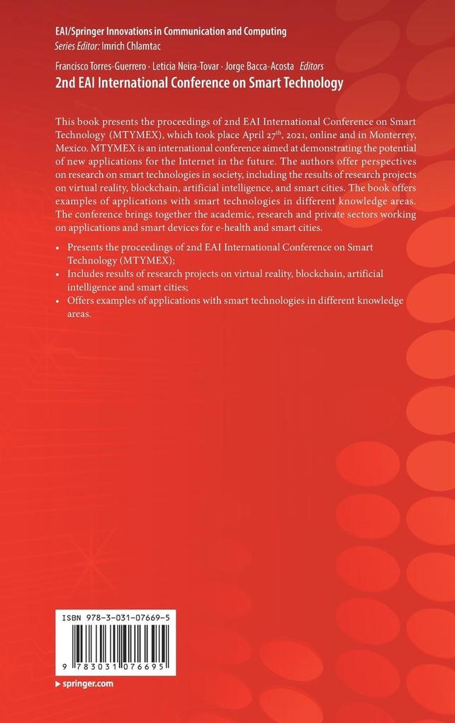 Weitere Ansicht: 2nd EAI International Conference on Smart Technology