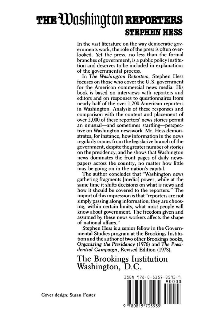 Weitere Ansicht: Washington Reporters | Stephen Hess