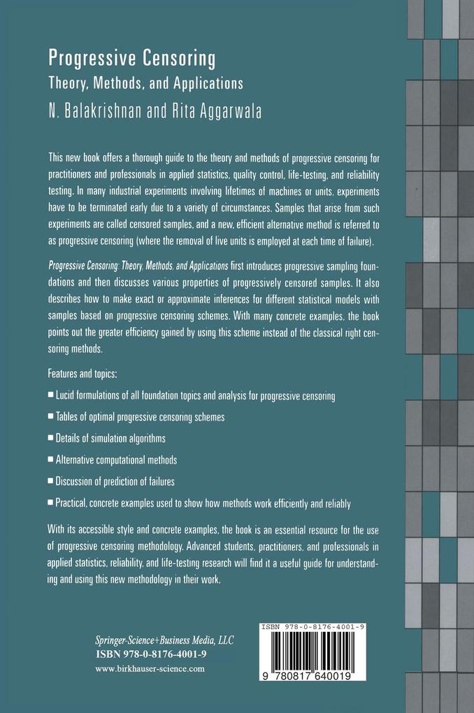 Weitere Ansicht: Progressive Censoring | Rita Aggarwala, N. Balakrishnan