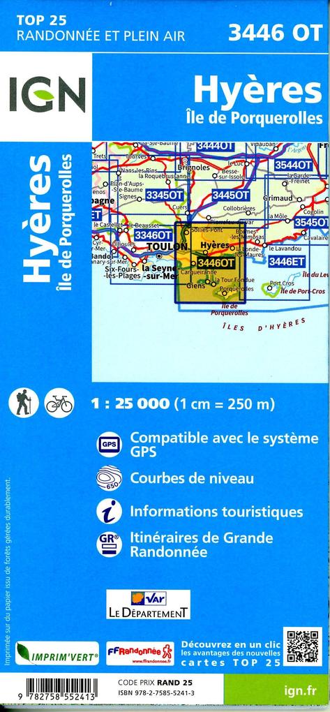 Weitere Ansicht: Hyeres Ile de Porquerolles 1:25 000