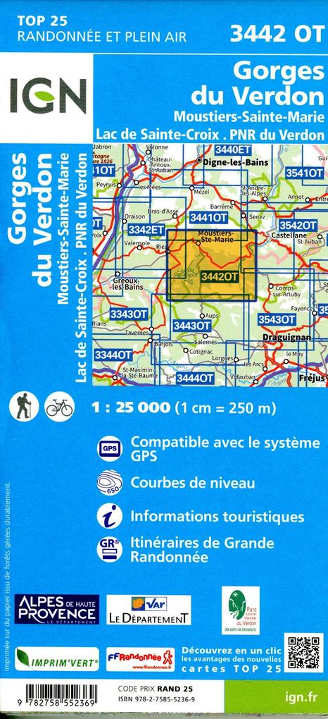 Weitere Ansicht: Gorges du Verdon 1:25 000