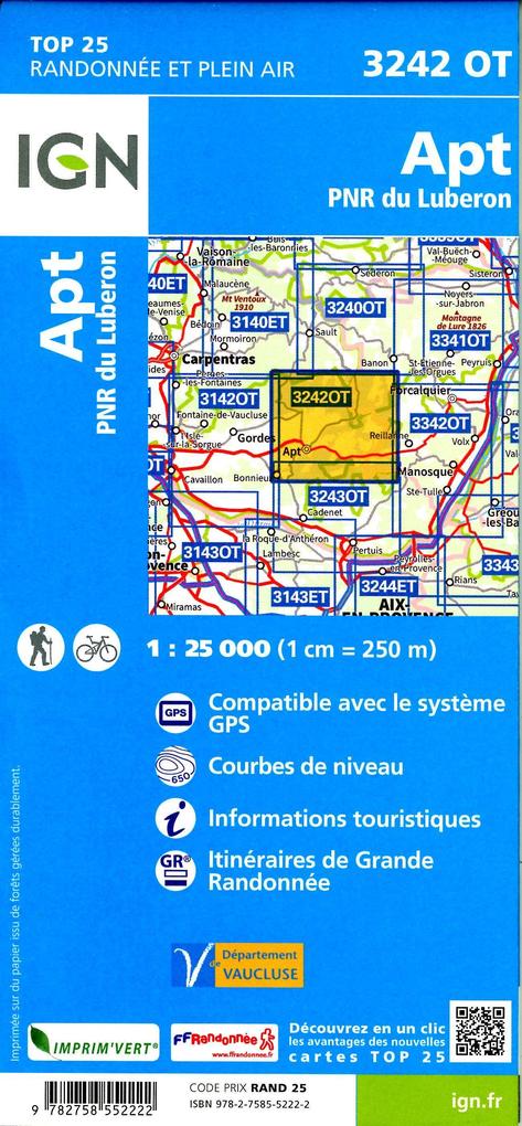 Weitere Ansicht: Apt PNR d.Luberon 1:25 000