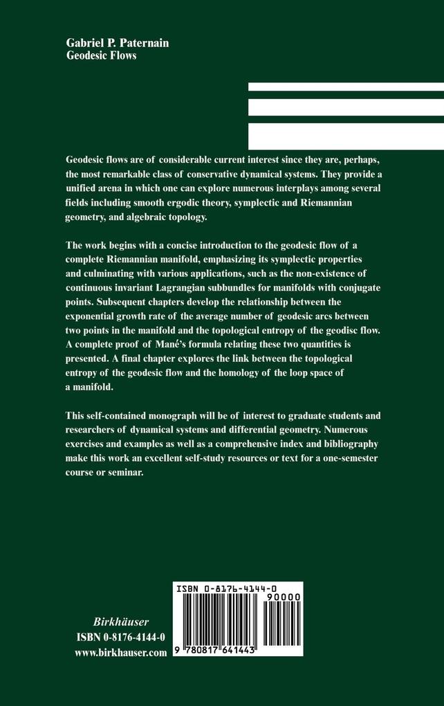 Weitere Ansicht: Geodesic Flows | Gabriel P. Paternain