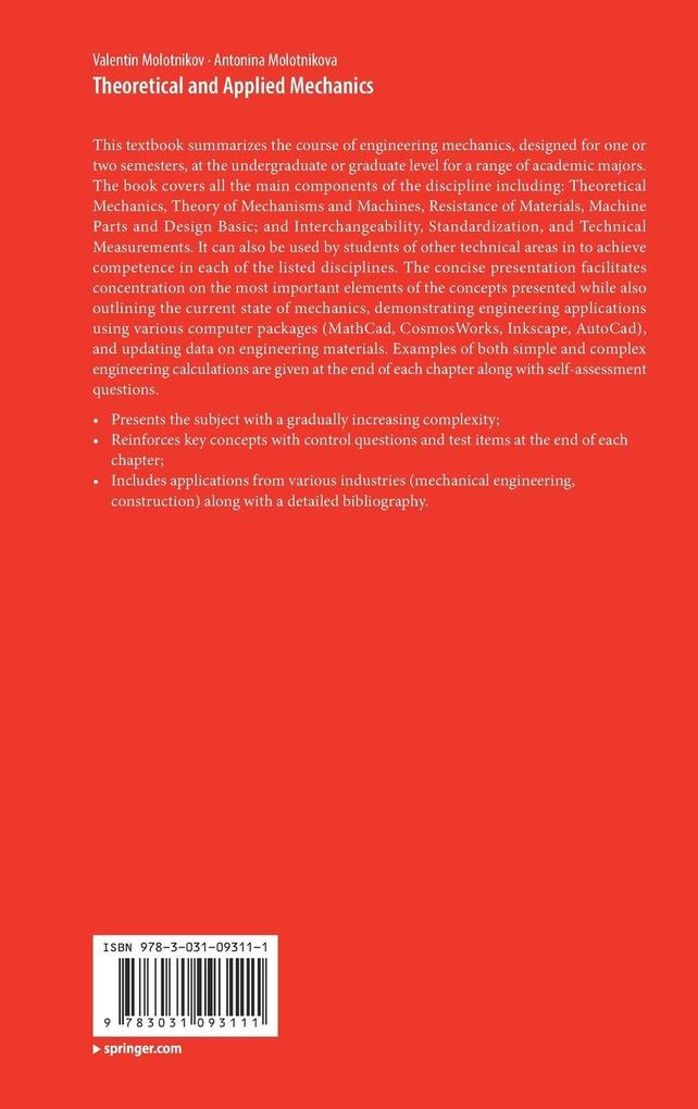 Weitere Ansicht: Theoretical and Applied Mechanics | Valentin Molotnikov, Antonina Molotnikova