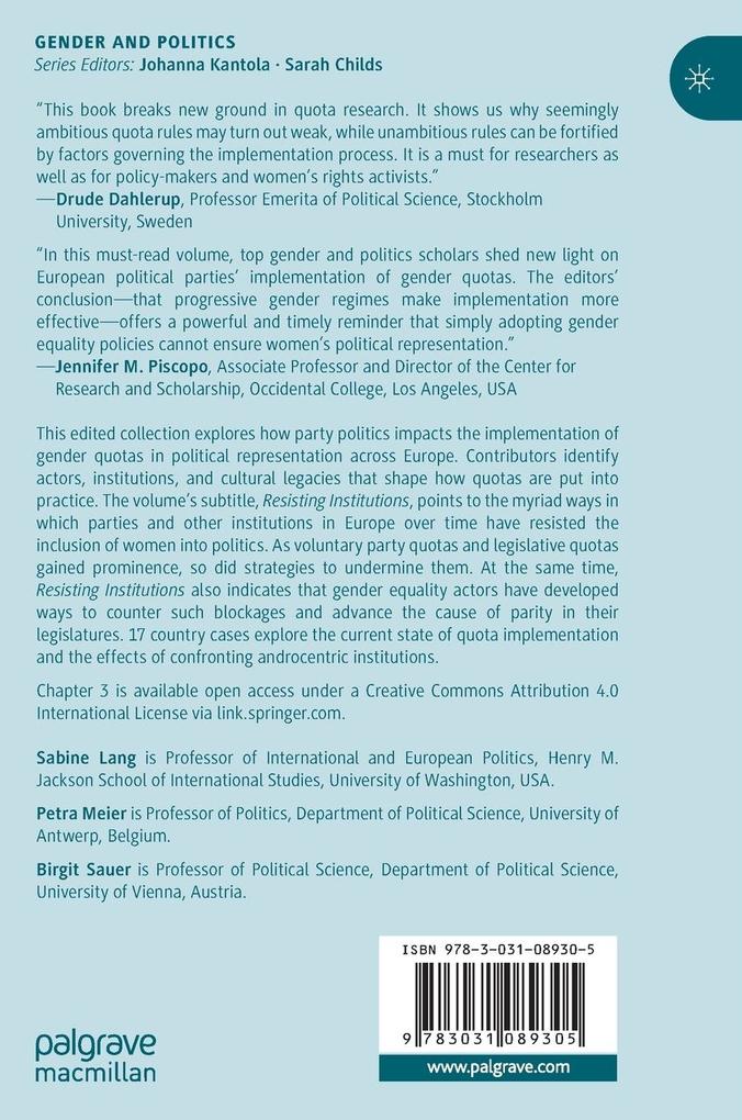 Weitere Ansicht: Party Politics and the Implementation of Gender Quotas