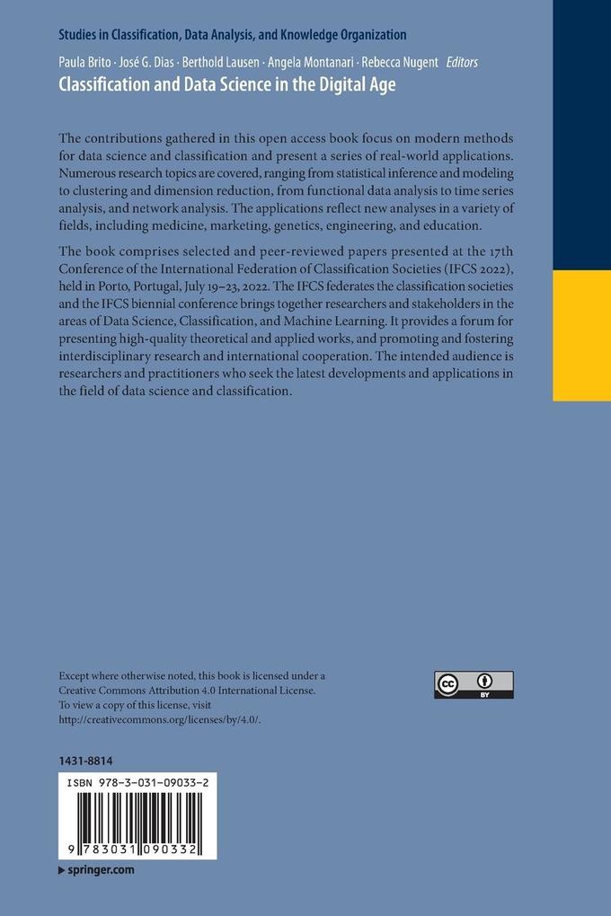 Weitere Ansicht: Classification and Data Science in the Digital Age
