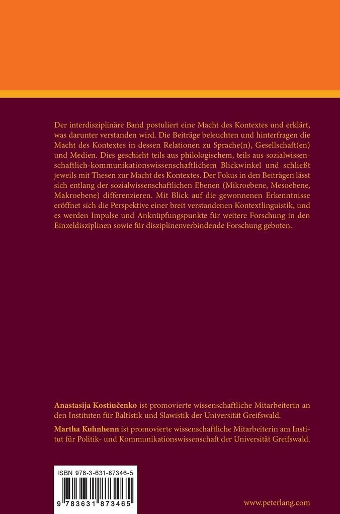 Weitere Ansicht: Die Macht des Kontextes: Sprache(n) und Kommunikation