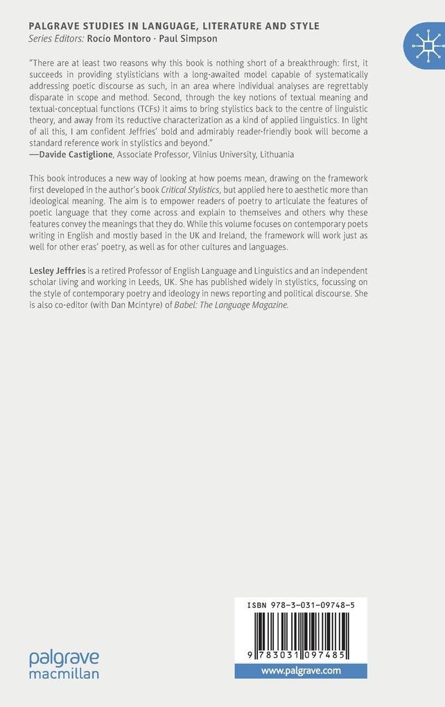 Weitere Ansicht: The Language of Contemporary Poetry | Lesley Jeffries