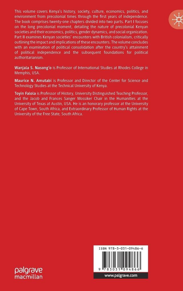 Weitere Ansicht: The Palgrave Handbook of Kenyan History