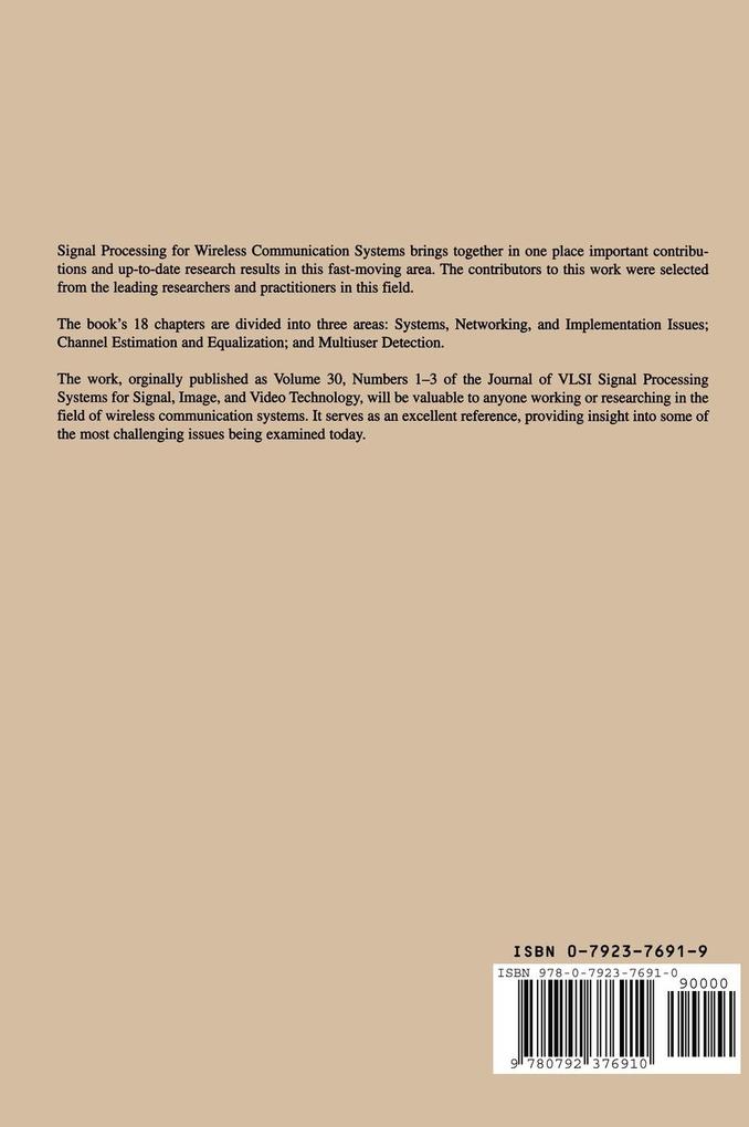 Weitere Ansicht: Signal Processing for Wireless Communications Systems
