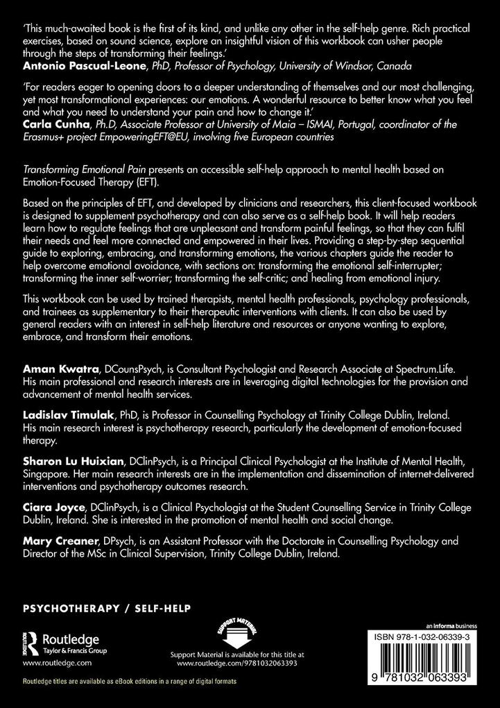 Weitere Ansicht: Transforming Emotional Pain | Aman Kwatra, Ladislav Timulak, Sharon Lu Huixian, Ciara Joyce, Mary Creaner