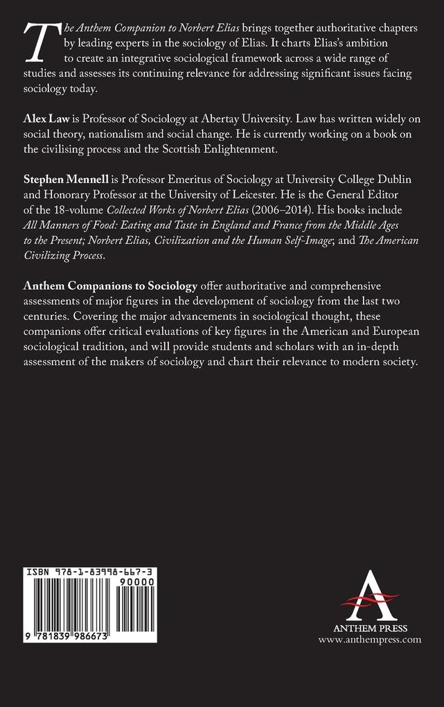 Weitere Ansicht: The Anthem Companion to Norbert Elias