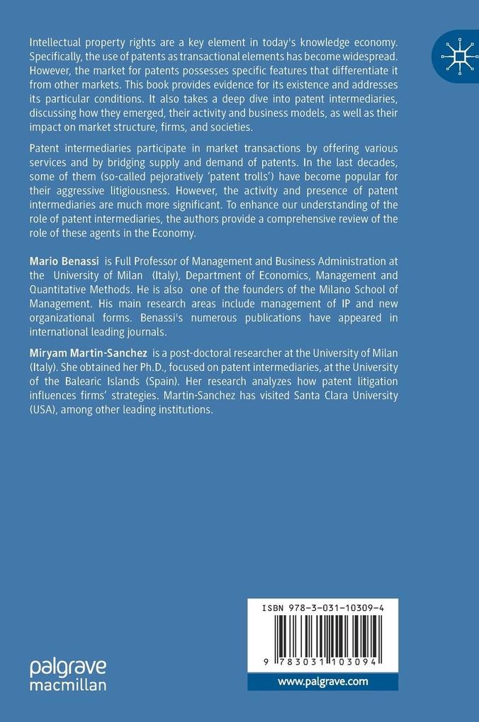 Weitere Ansicht: Patent Intermediaries | Mario Benassi, Miryam Martin-Sanchez
