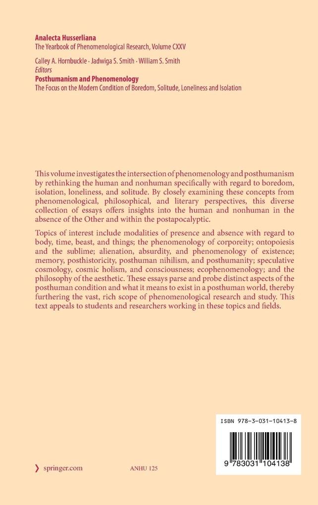 Weitere Ansicht: Posthumanism and Phenomenology