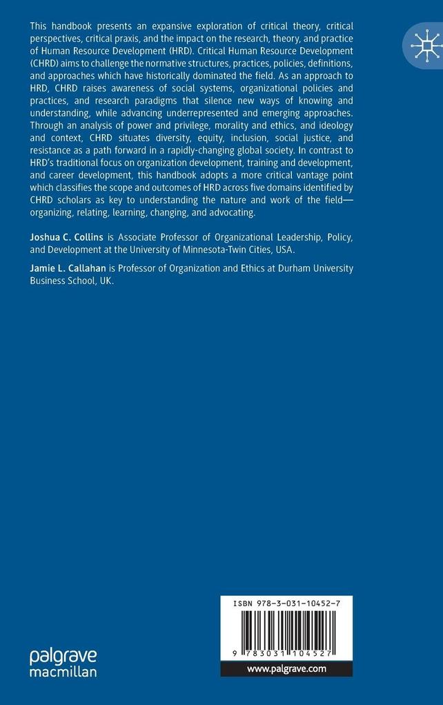 Weitere Ansicht: The Palgrave Handbook of Critical Human Resource Development