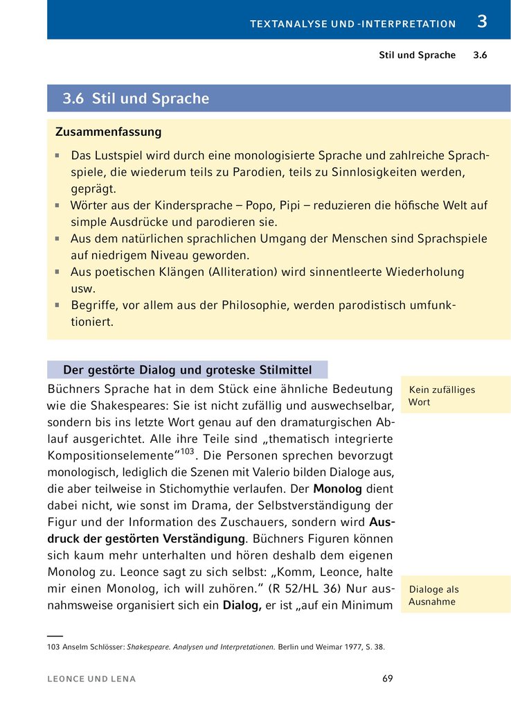 Weitere Ansicht: Leonce und Lena - Textanalyse und Interpretation | Georg Büchner