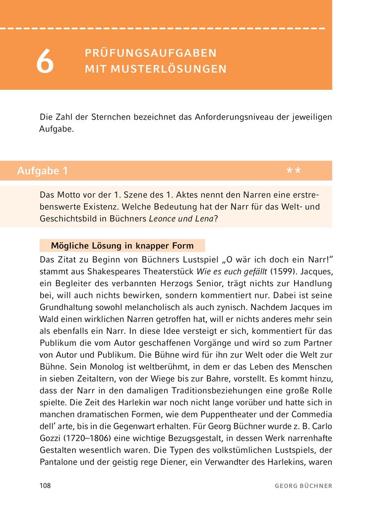 Weitere Ansicht: Leonce und Lena - Textanalyse und Interpretation | Georg Büchner