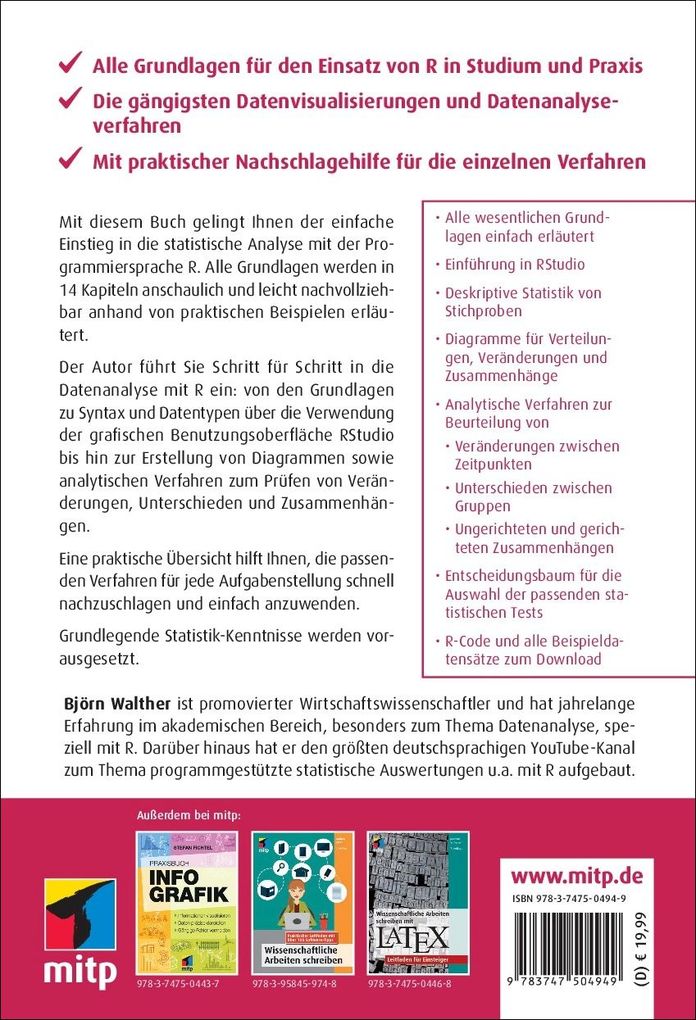 Weitere Ansicht: Statistik mit R Schnelleinstieg | Björn Walther